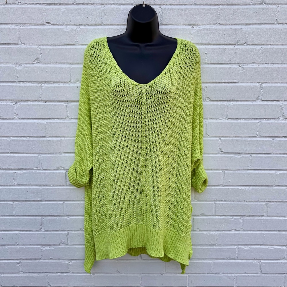 Shop the Mint Don't Waste A Moment Neon Lime Oversized Sweater, OS LIKE NEW! - Picture 2 of 9